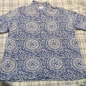 Blue Patterned Men's Shirt